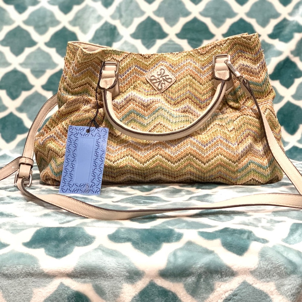 Simply Vera Vera Wang Chevron Straw Bag